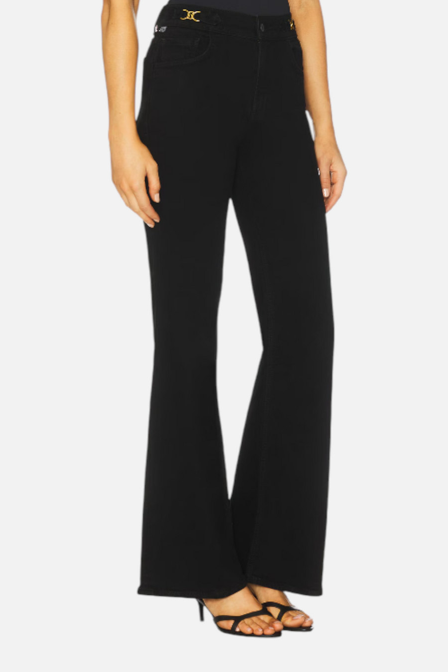 Citizens of Humanity Kimberly Flare with Horsebit in Rich Black – front view