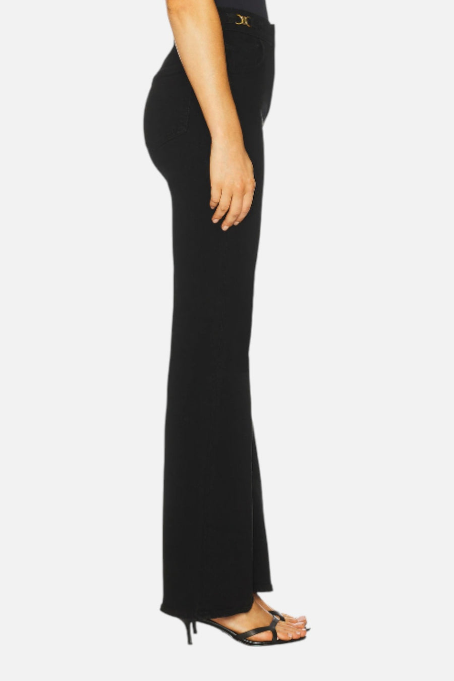Citizens of Humanity Kimberly Flare with Horsebit in Rich Black – on model