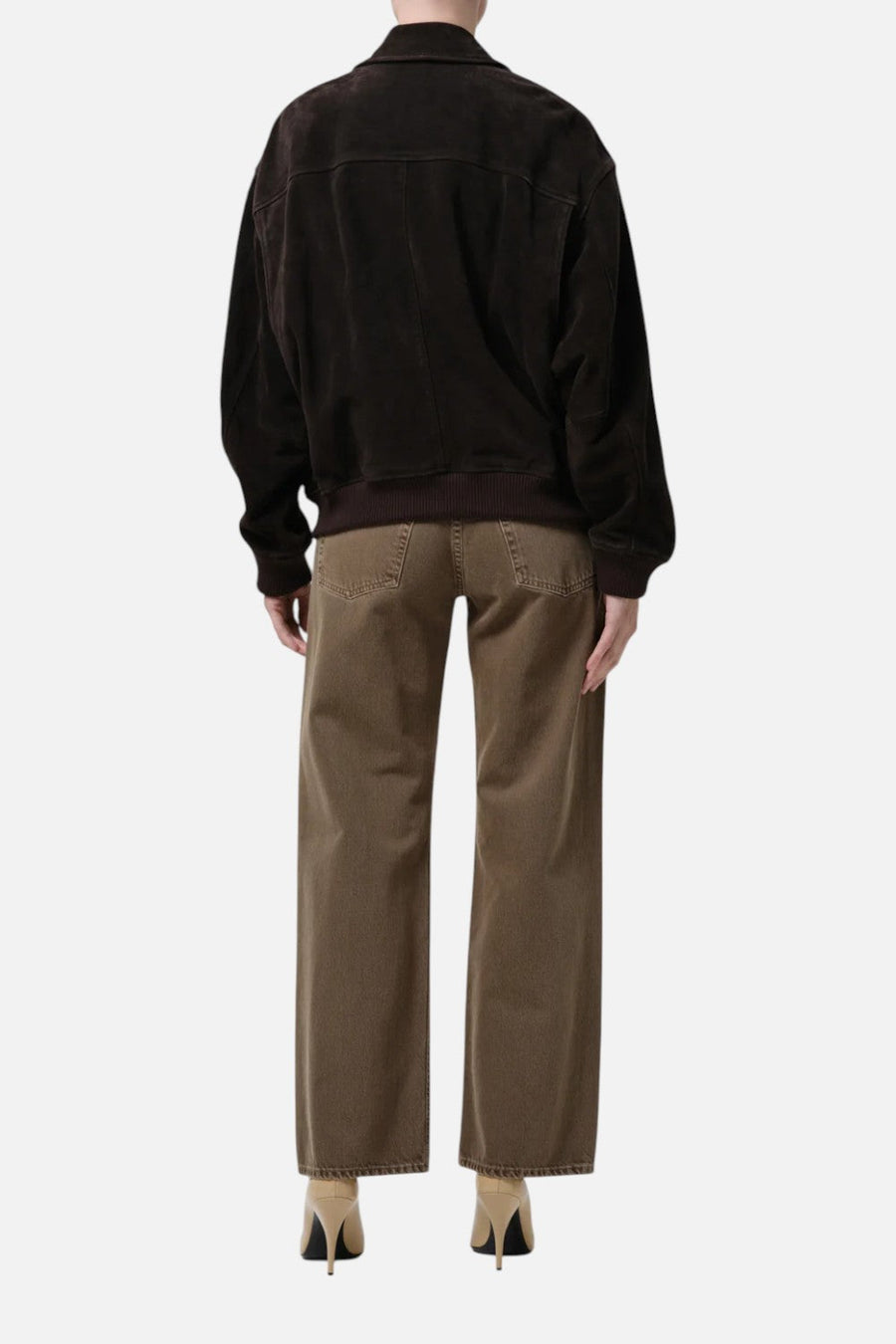 Citizens of Humanity Lindz Easy Straight Leg Jean in Cocoa – back view