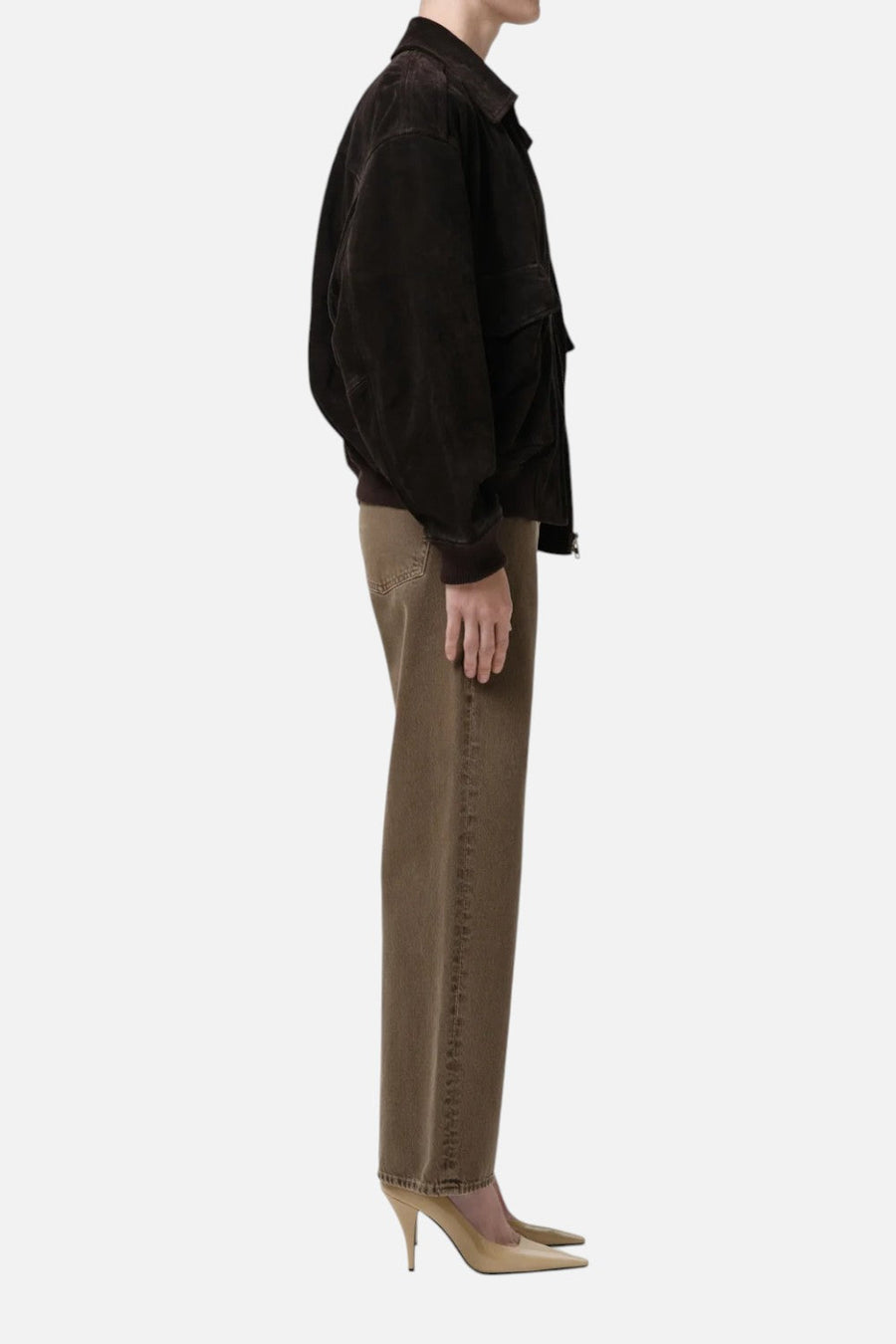 Citizens of Humanity Lindz Easy Straight Leg Jean in Cocoa – side view