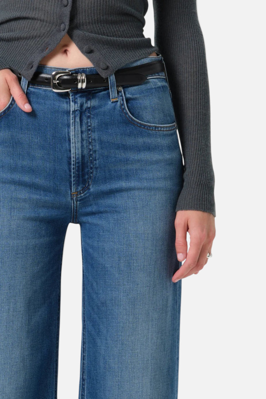 Citizens of Humanity Lyra High-Rise Wide-Leg Jean in Candlelight – back view