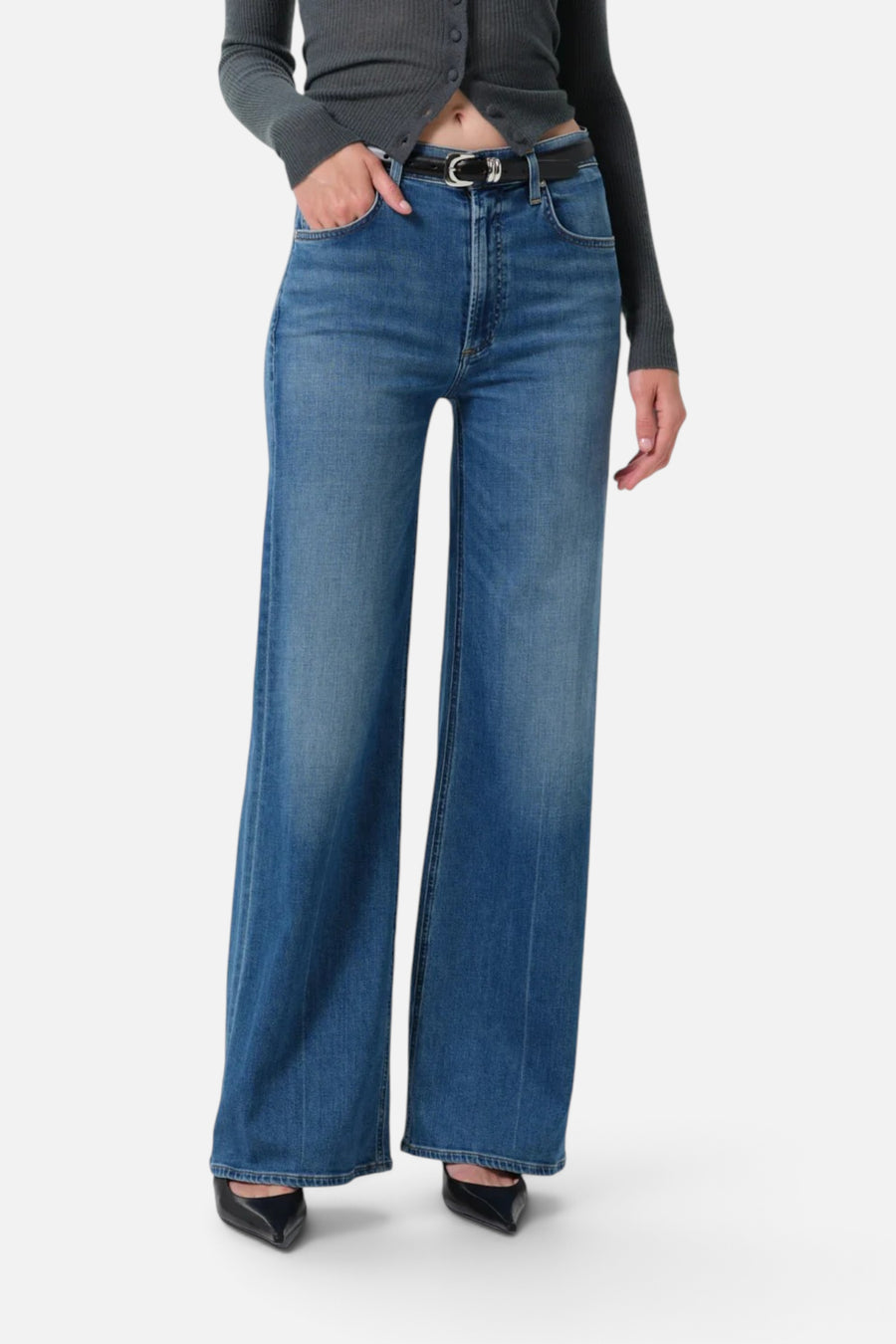 Citizens of Humanity Lyra High-Rise Wide-Leg Jean in Candlelight – front view