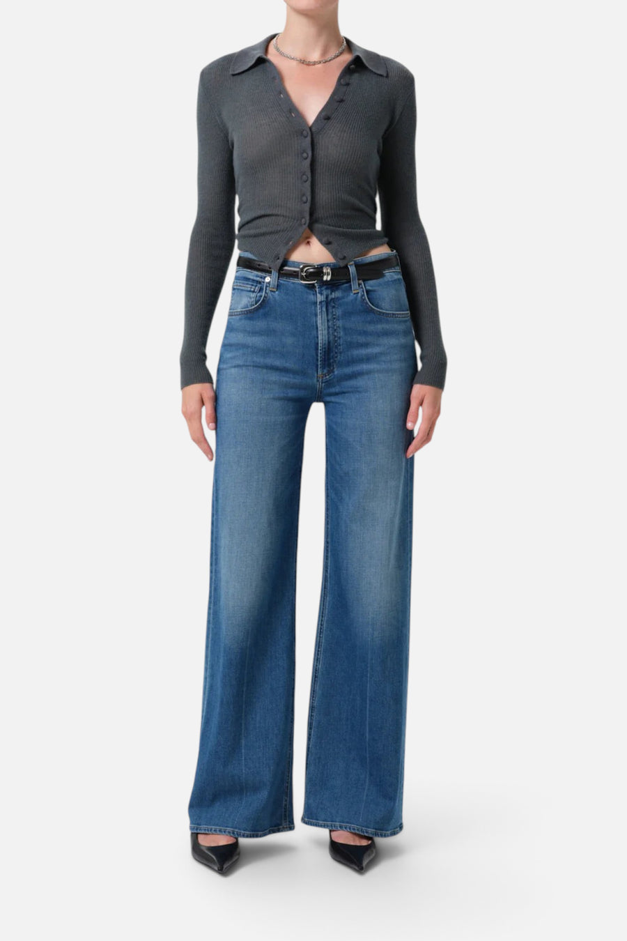 Citizens of Humanity Lyra High-Rise Wide-Leg Jean in Candlelight – side view