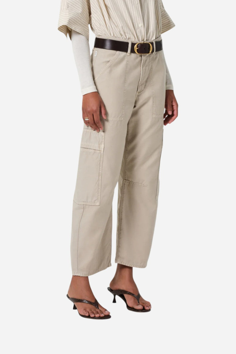 Citizens of Humanity Marcelle Low Slung Easy Cargo in Burnished Quartz – detail