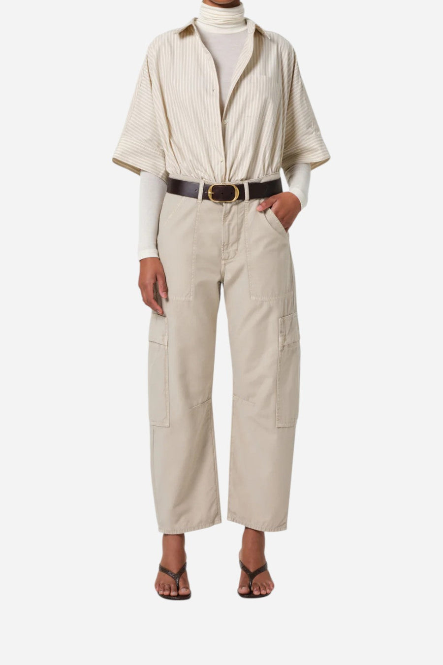 Citizens of Humanity Marcelle Low Slung Easy Cargo in Burnished Quartz – front view