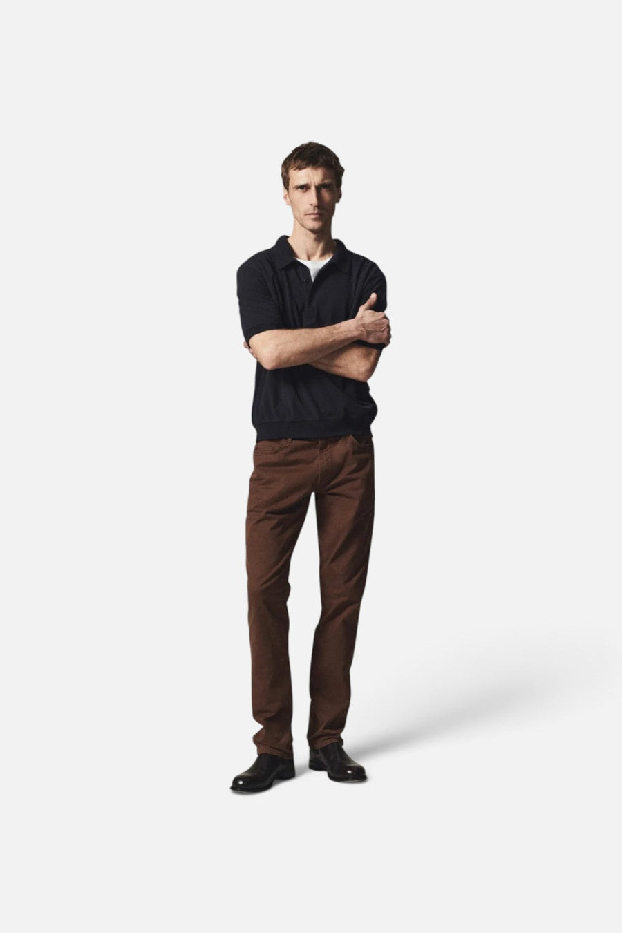 Citizens of Humanity Men's Gage Slim Straight Cashmere Touch Sateen Jean in Cognac – back view