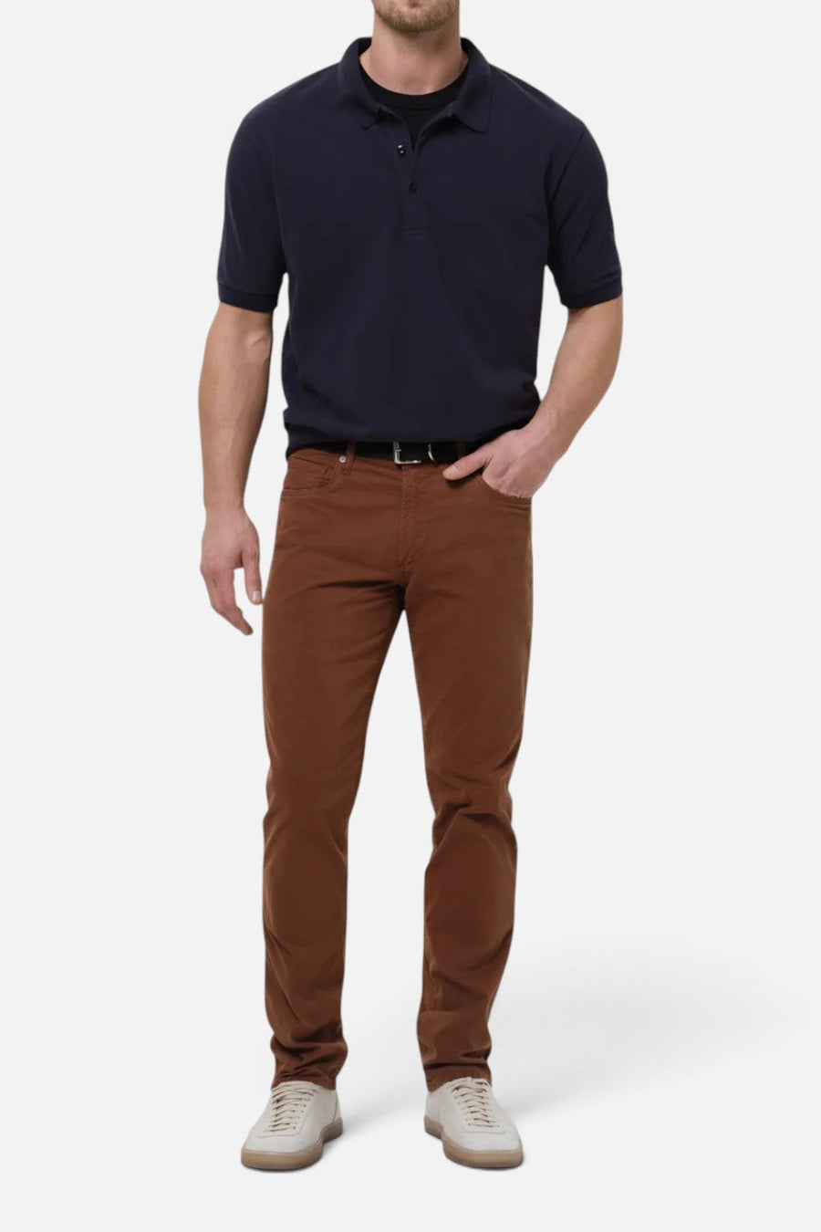 Citizens of Humanity Men's Gage Slim Straight Cashmere Touch Sateen Jean in Cognac – detail