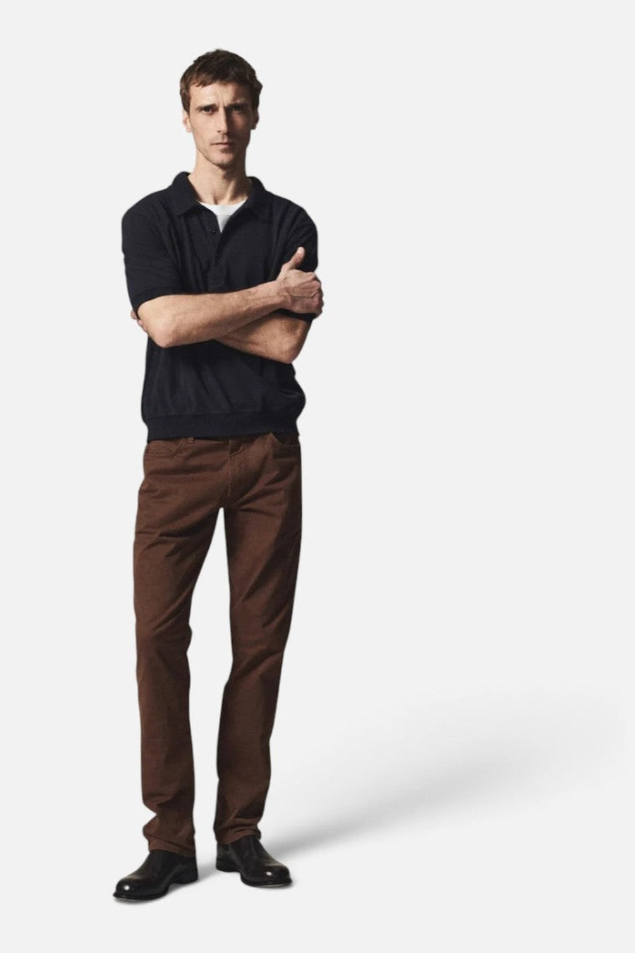 Citizens of Humanity Men's Gage Slim Straight Cashmere Touch Sateen Jean in Cognac – side view