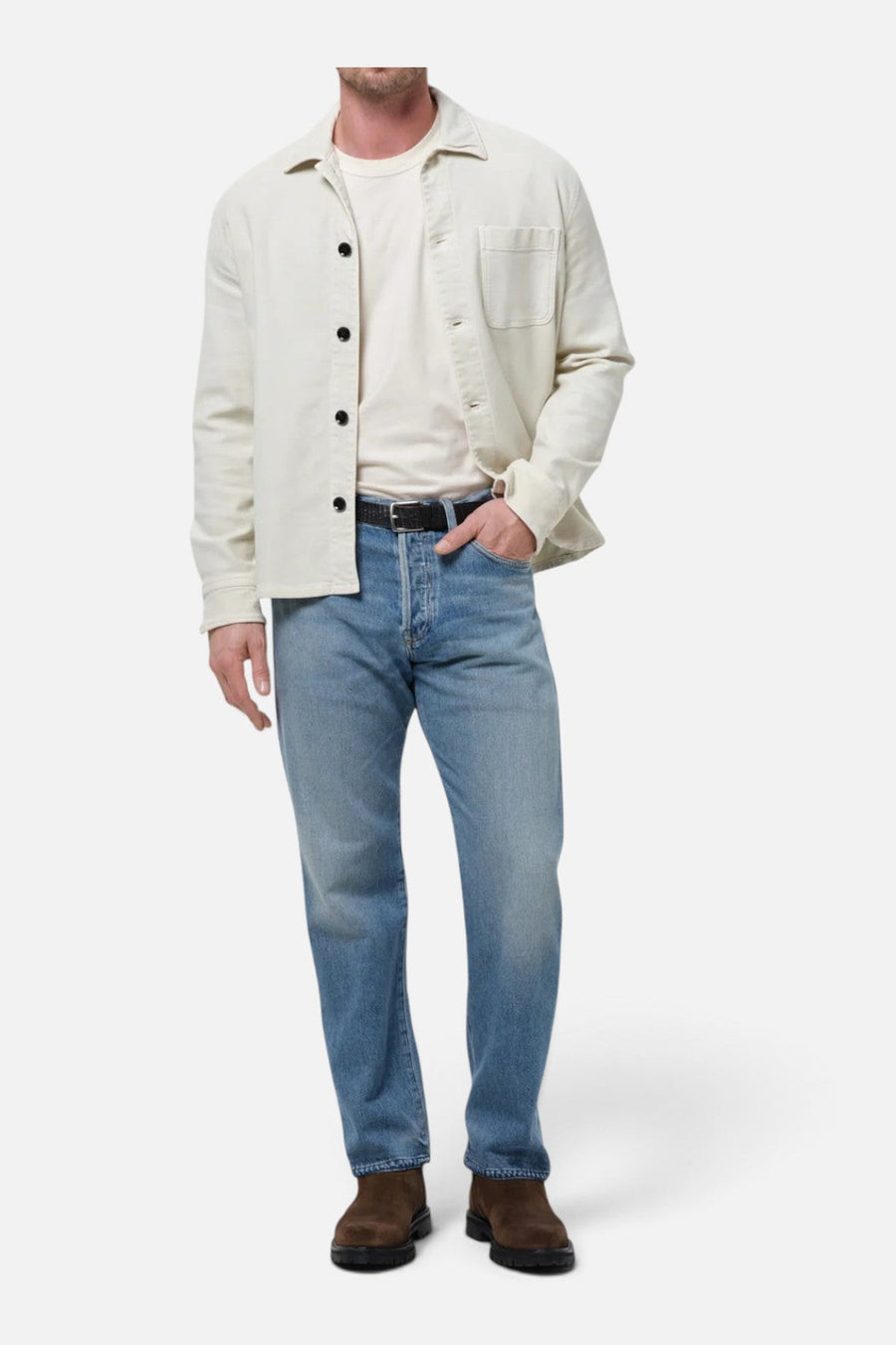 Citizens of Humanity Men's Luca Bucket Dye Shirt in Spectral – side view