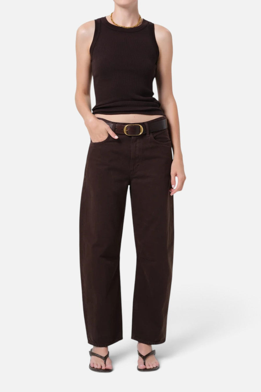 Citizens of Humanity Miro Barrel Relaxed Jean in Carob – back view