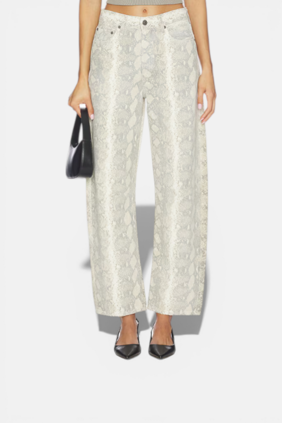 Citizens of Humanity Miro Long 29" Relaxed Jean in Grey Python – side view