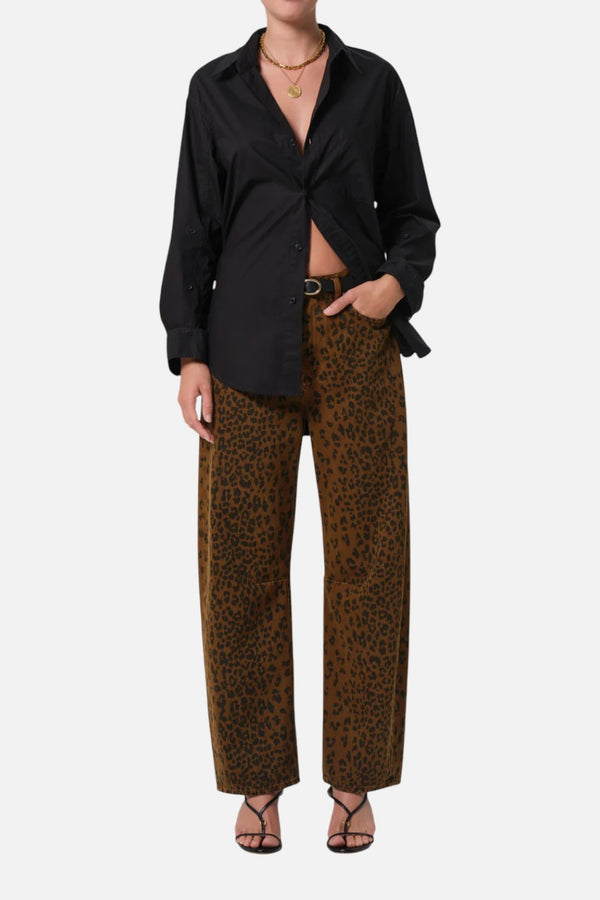 Citizens of Humanity Miro Long Relaxed Jean in Sepia Cheetah