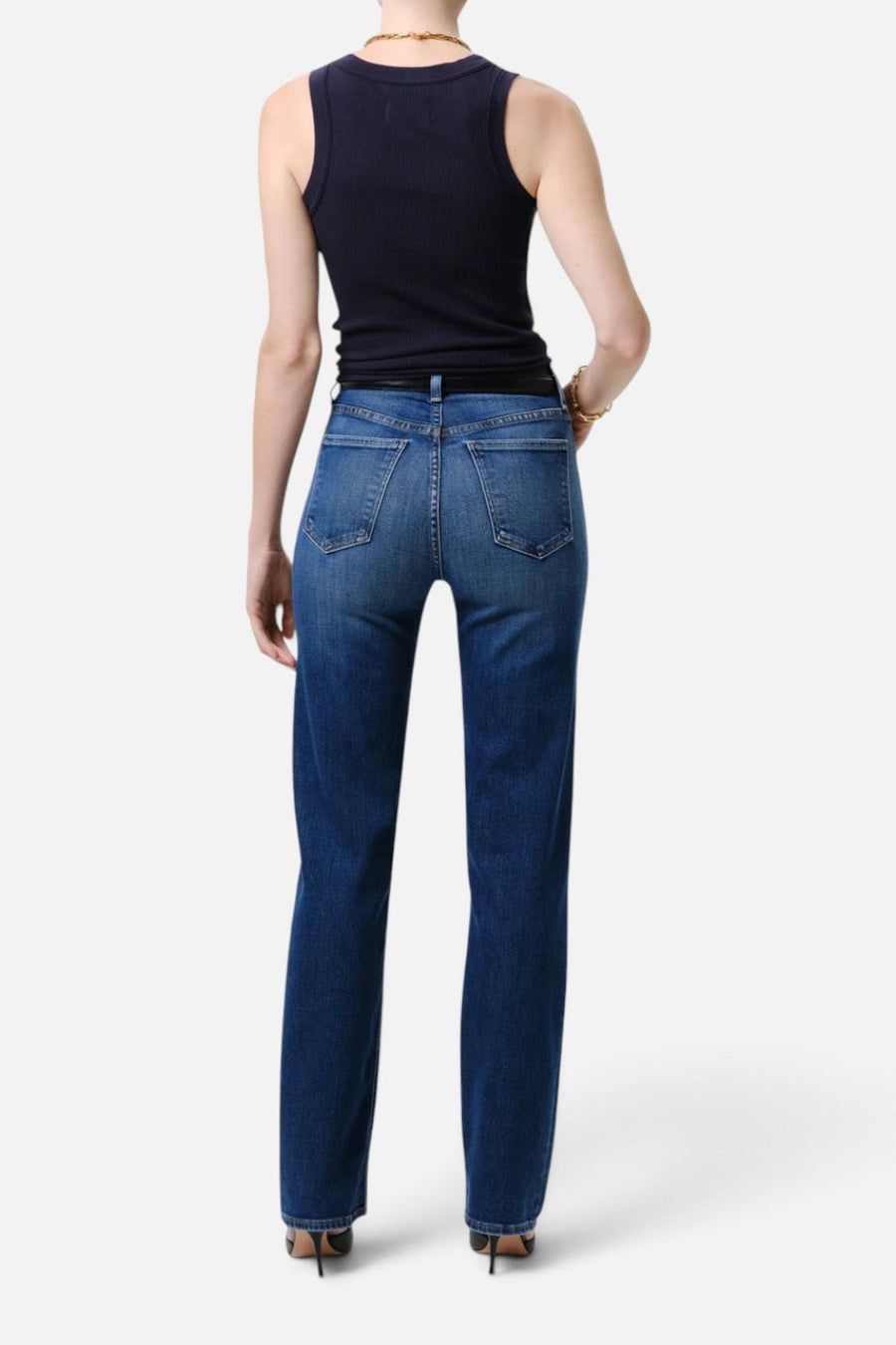 Citizens of Humanity Palma Straight Long Clean Hem Jean in Kitten – back view