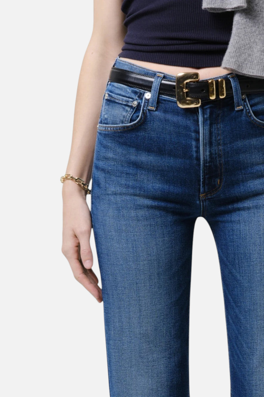 Citizens of Humanity Palma Straight Long Clean Hem Jean in Kitten – detail
