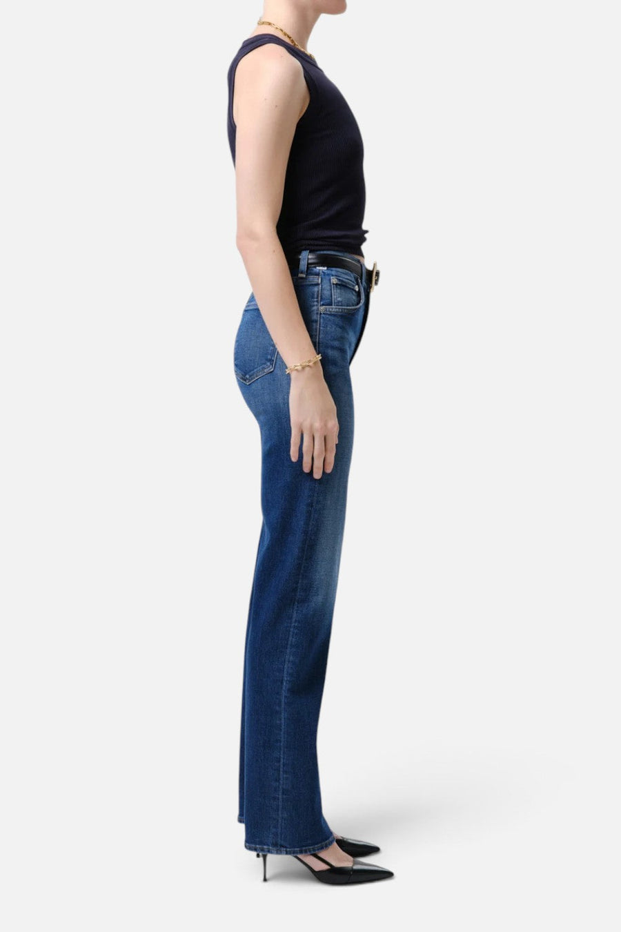 Citizens of Humanity Palma Straight Long Clean Hem Jean in Kitten – side view