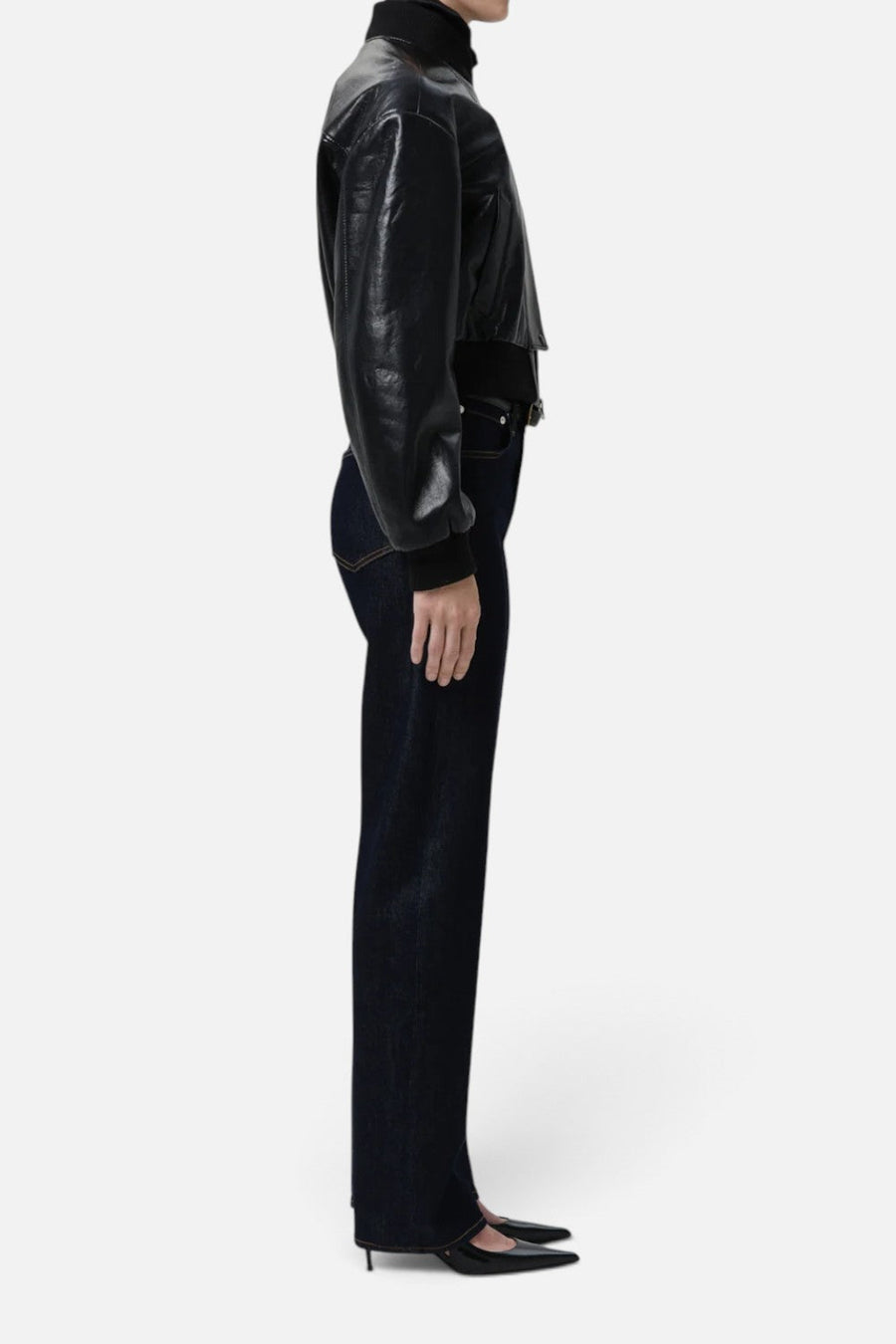 Citizens of Humanity Palma Straight Long Jean in Inky Rinse – detail