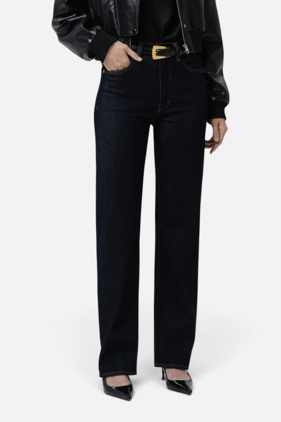 Citizens of Humanity Palma Straight Long Jean in Inky Rinse – front view