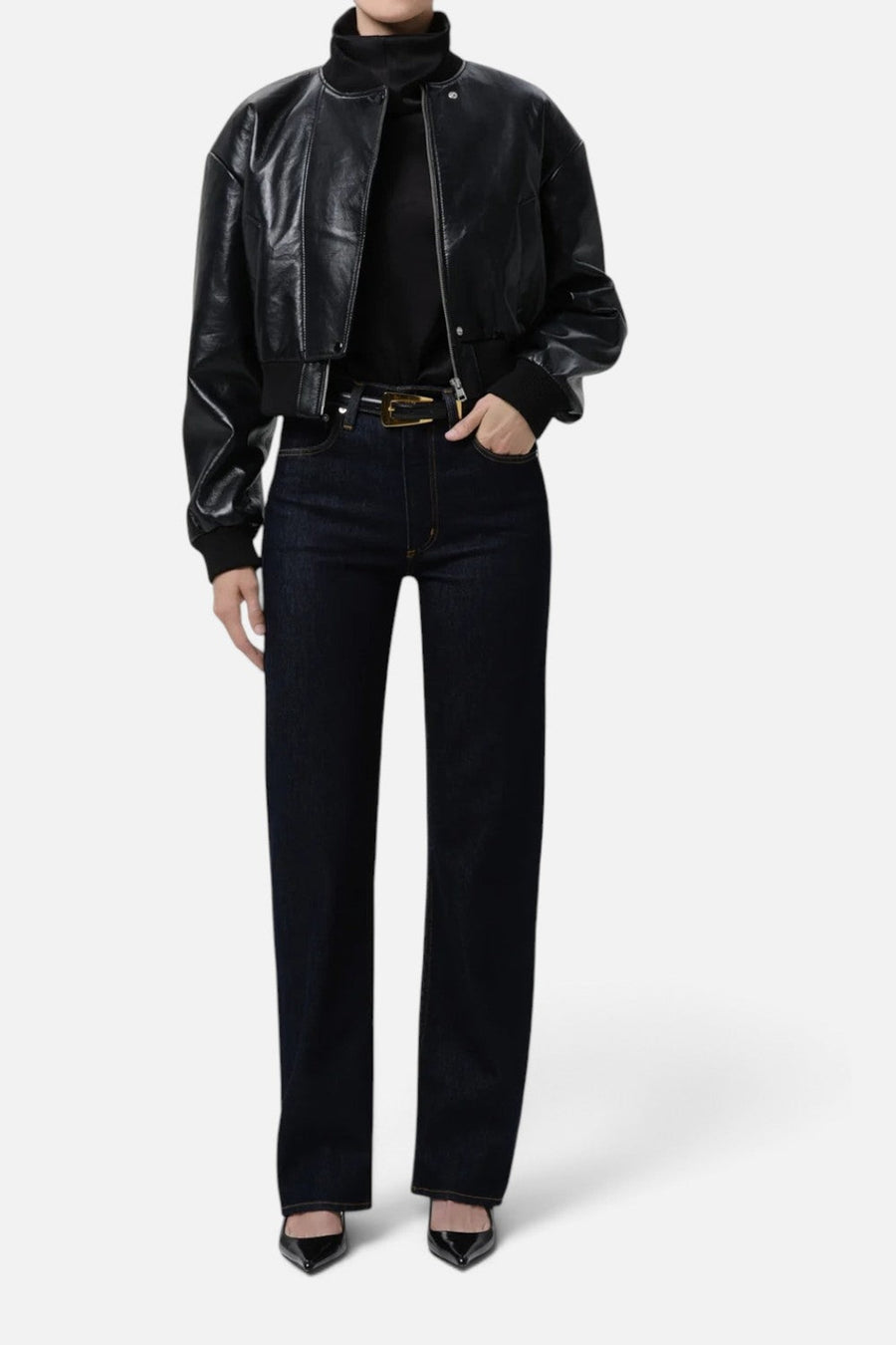 Citizens of Humanity Palma Straight Long Jean in Inky Rinse – side view