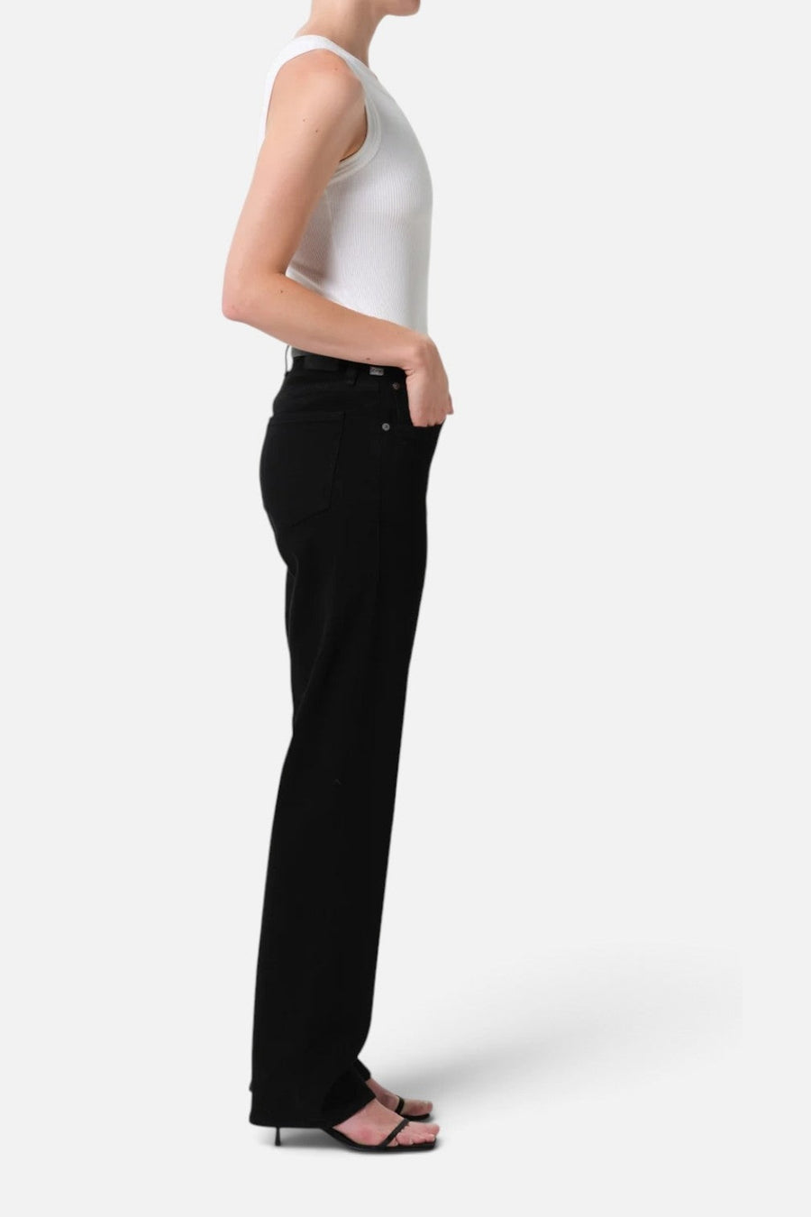 Citizens of Humanity Palma Straight Long Jean in Starless – on model
