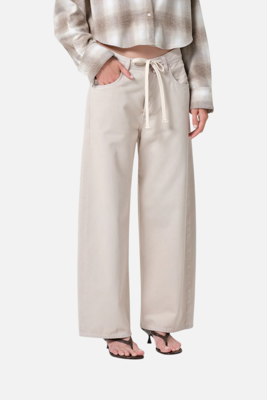 Citizens of Humanity Women's Brynn Drawstring Trouser in Peyote – back view