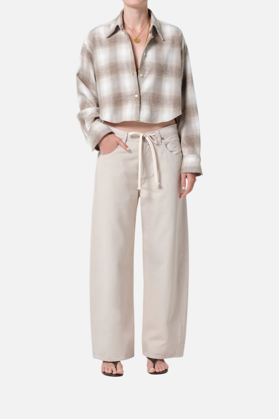 Citizens of Humanity Women's Brynn Drawstring Trouser in Peyote – front view