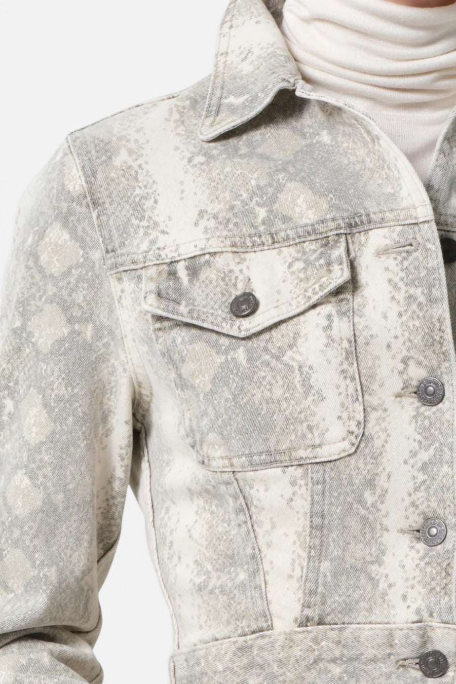 Citizens of Humanity Women's Charisse Shrunken Jacket in Python – back view