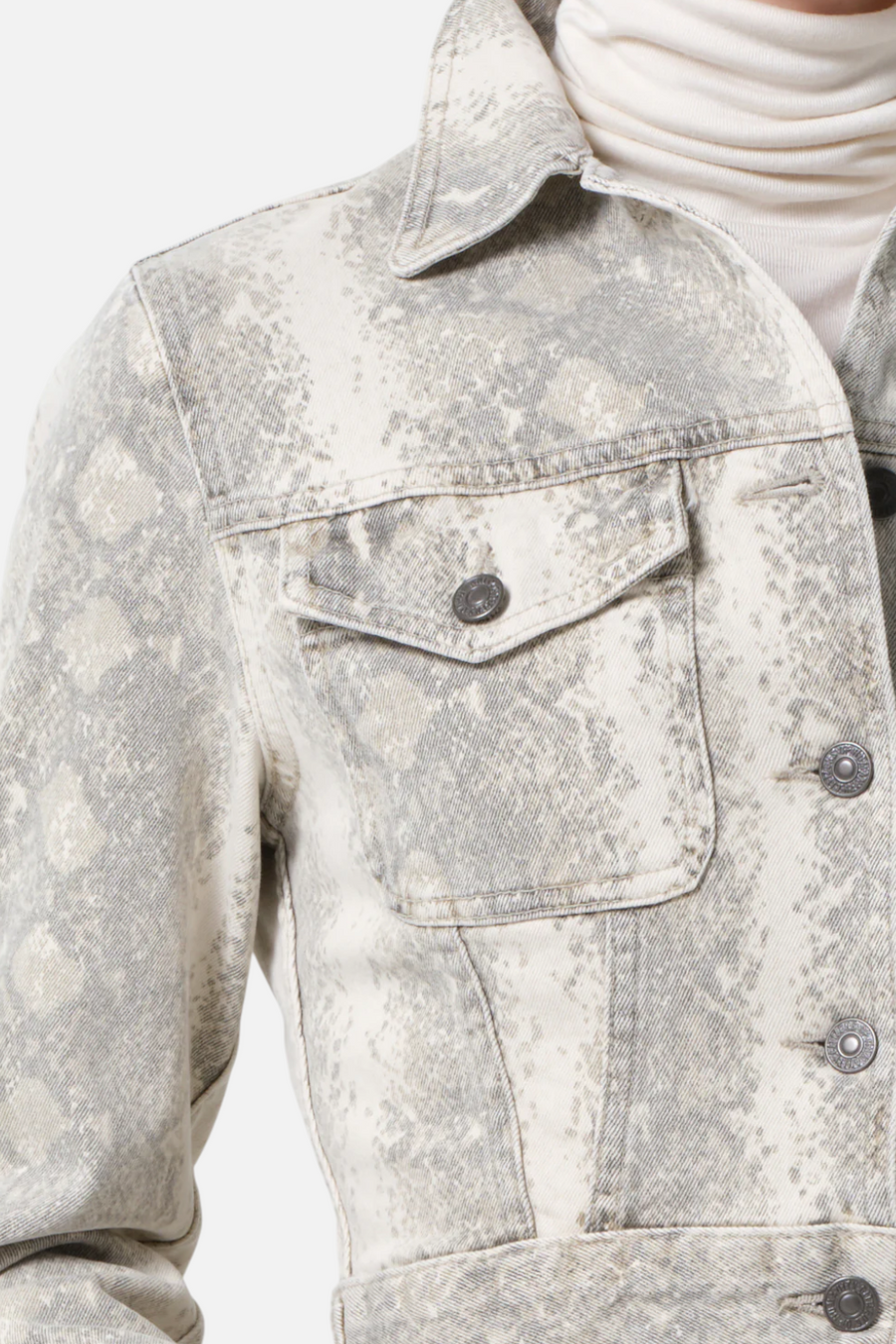 Citizens of Humanity Women's Charisse Shrunken Jacket in Python – back view