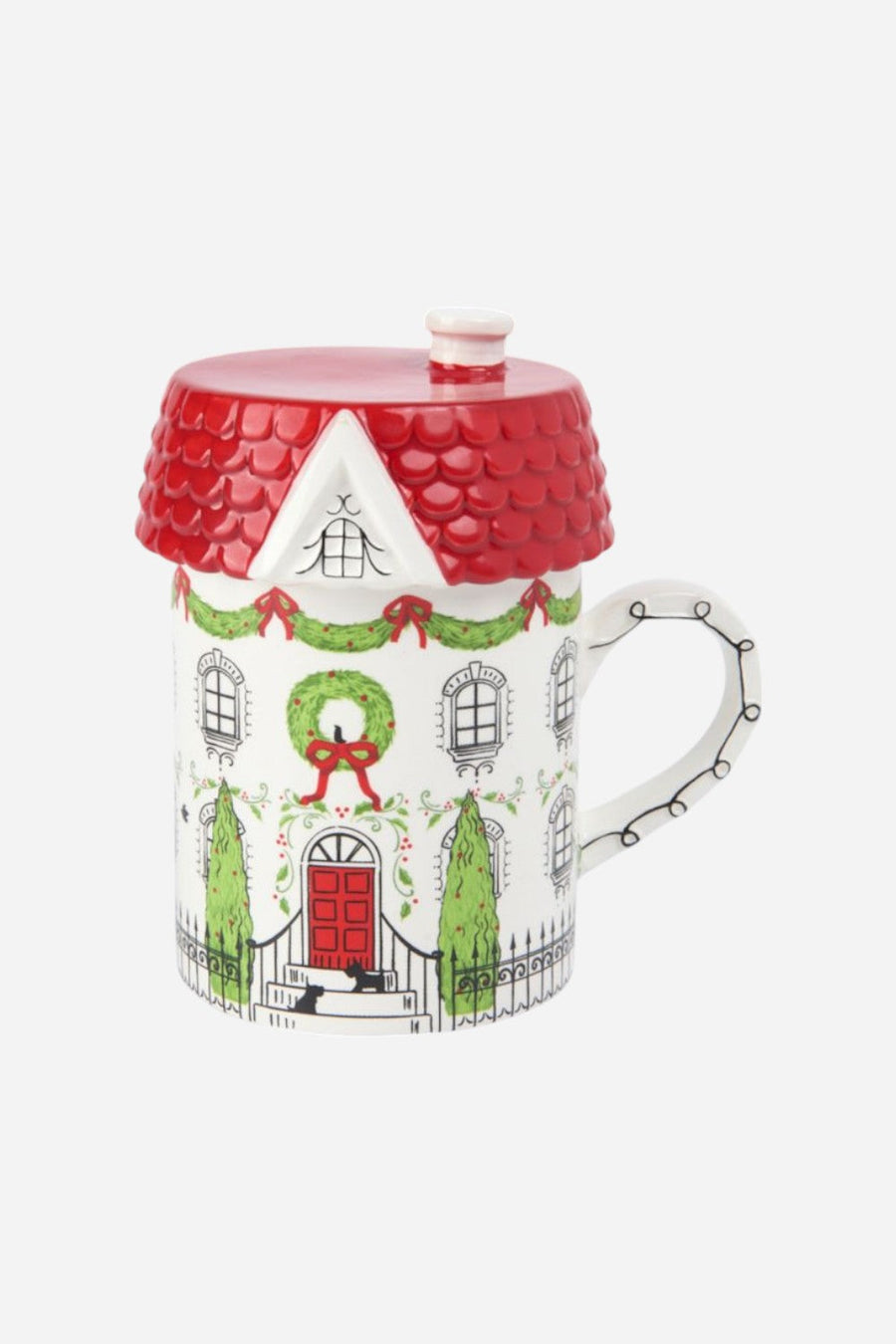 City House Mug with Lid – front view