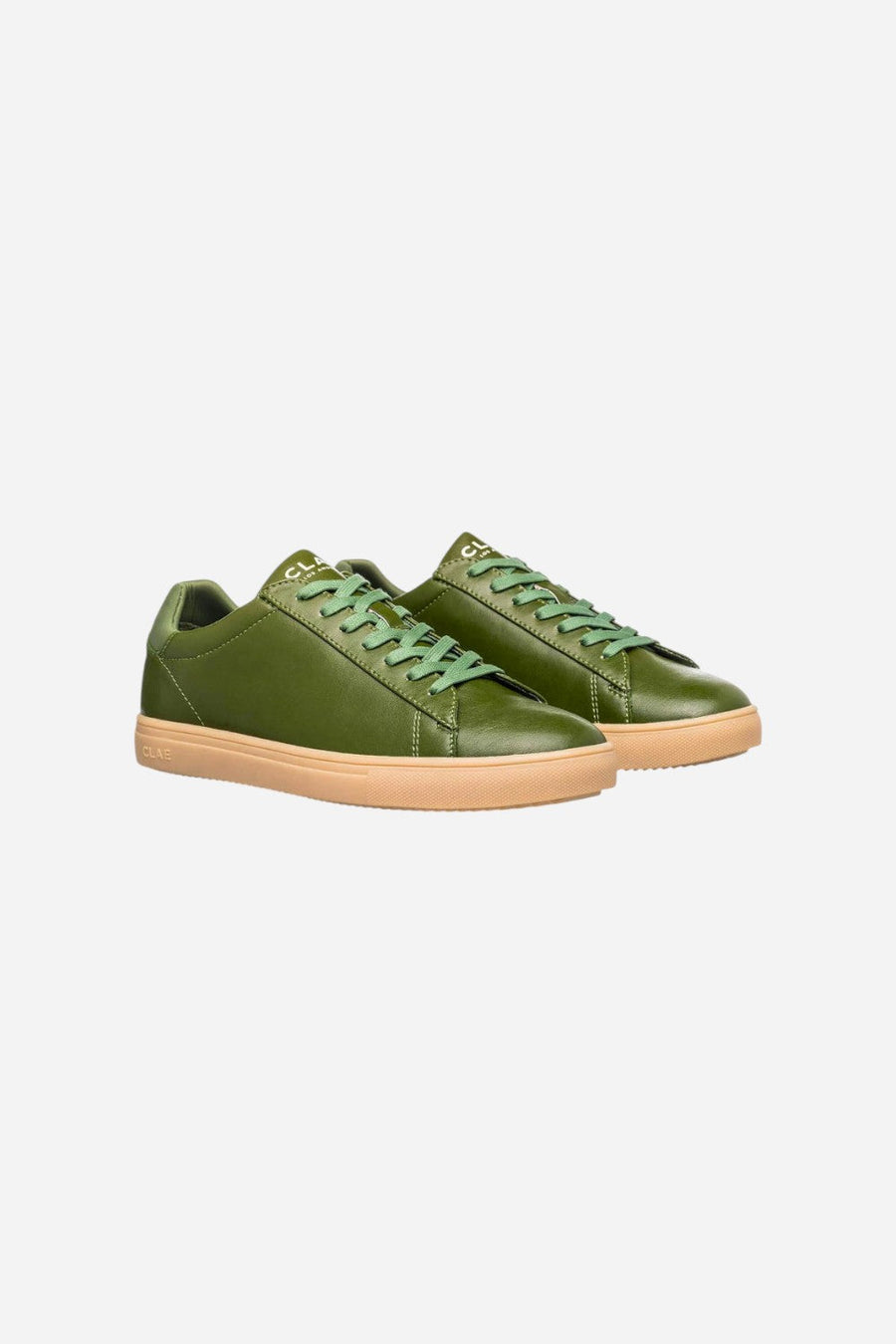 CLAE Men's Bradley Sneaker In Green Cactus Leather Gum – back view