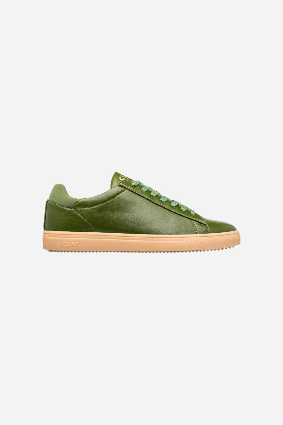 CLAE Men's Bradley Sneaker In Green Cactus Leather Gum – front view