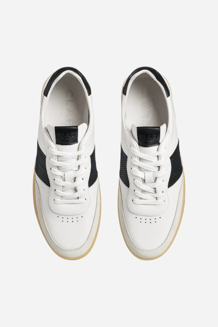 Clae Men's Davis in White Black Light Natural Gum – back view
