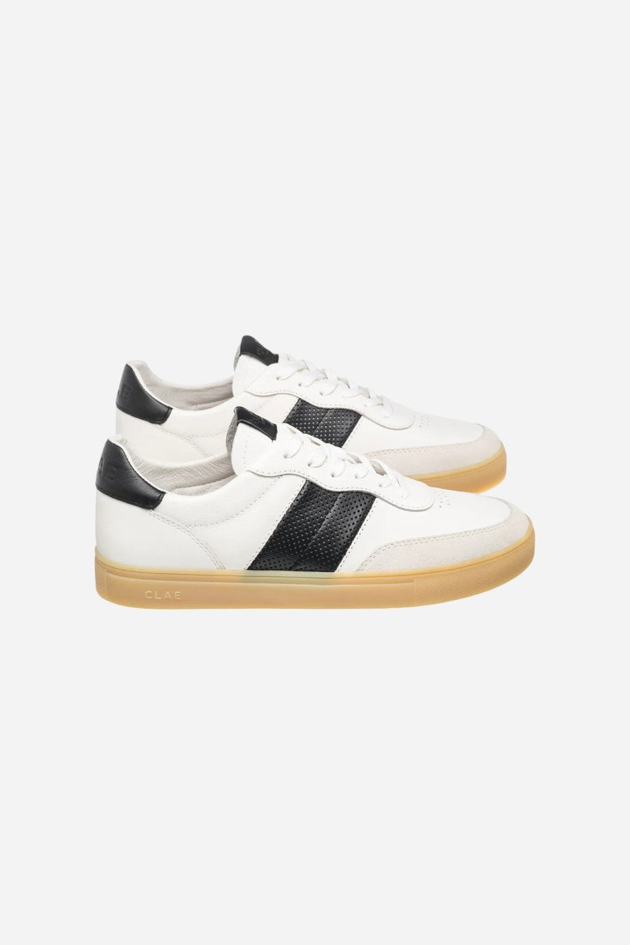 Clae Men's Davis in White Black Light Natural Gum – flat lay