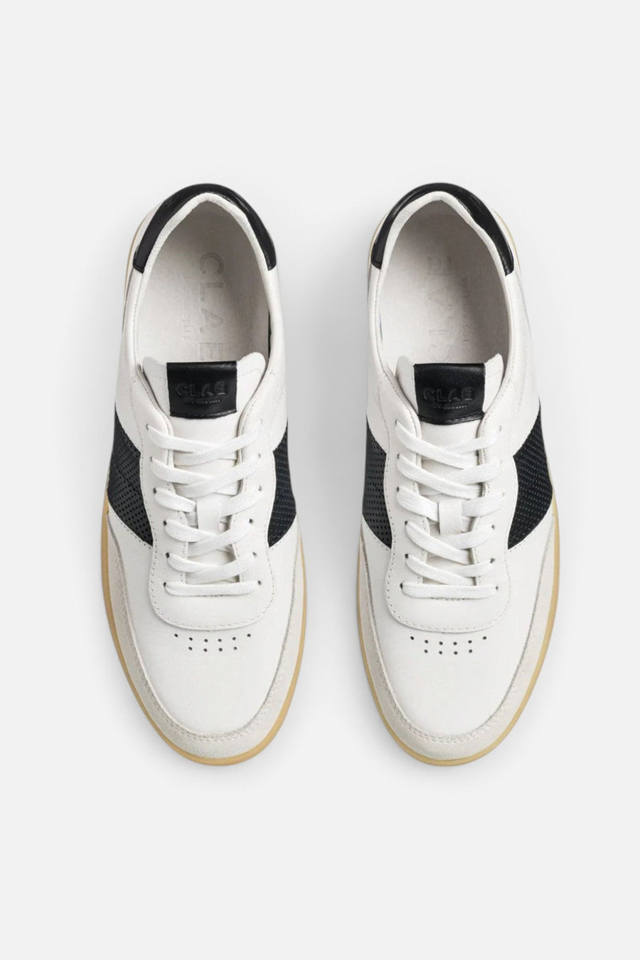 Clae Men's Davis in White Black Light Natural Gum – top view