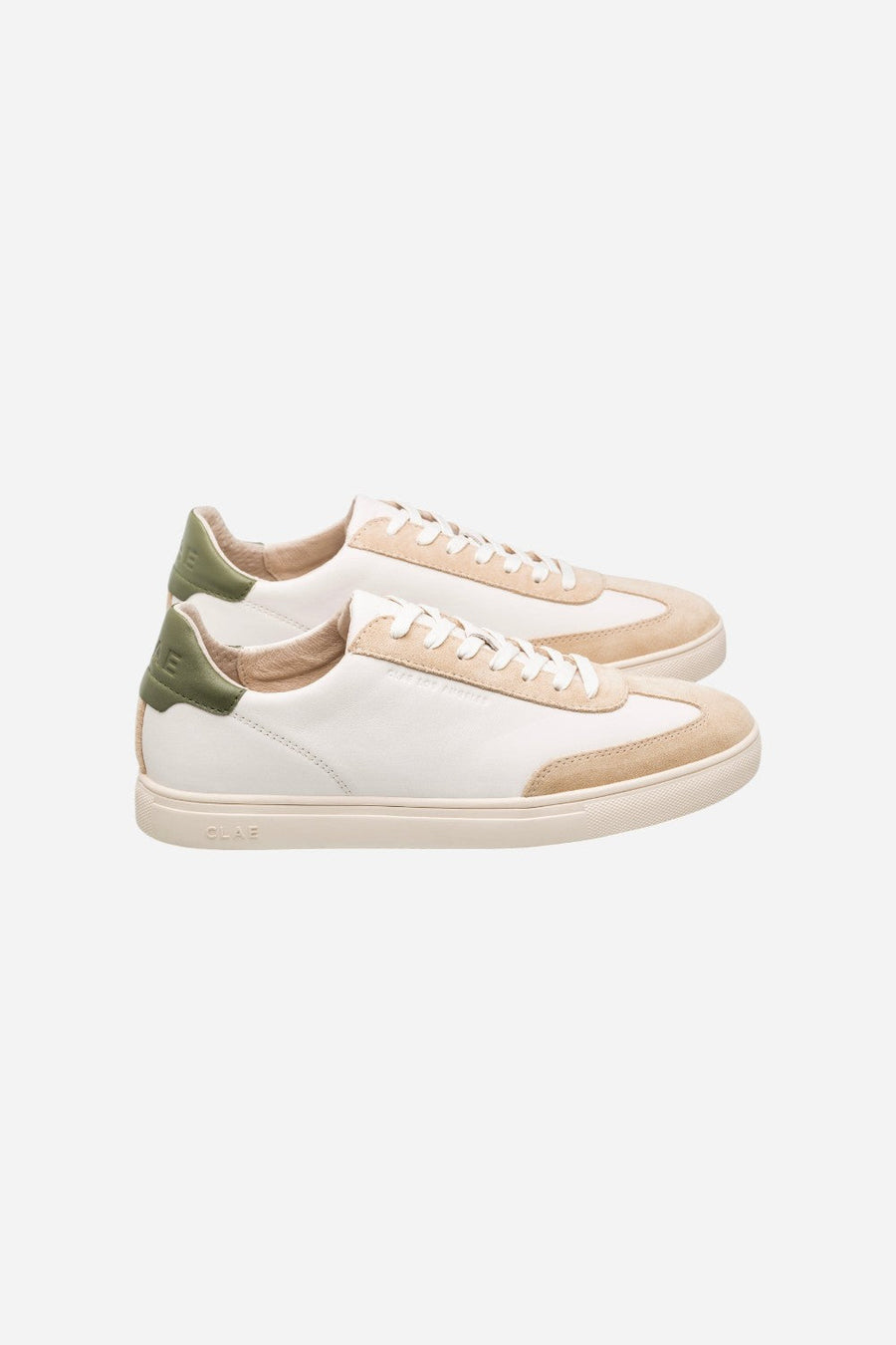Clae Men's Deane Sneakers in Off White Vanilla Olive – side view