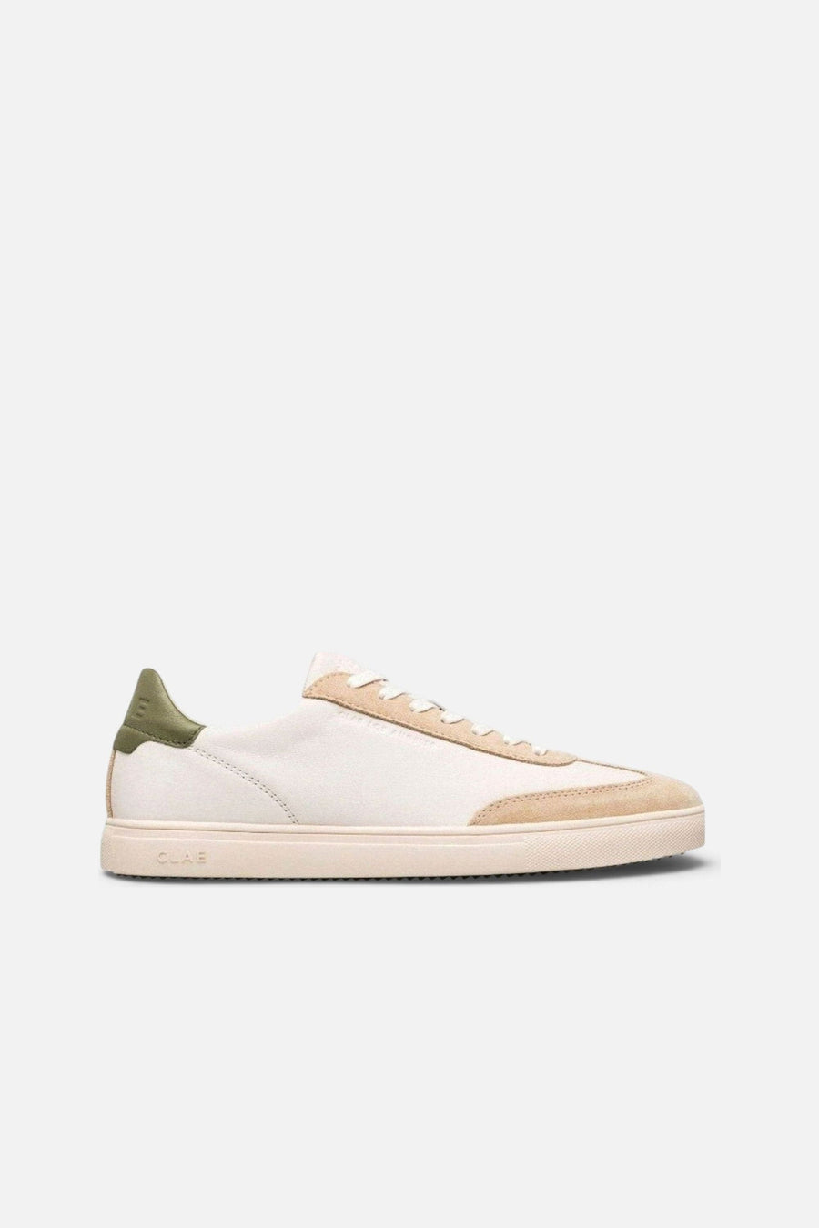 Clae Men's Deane Sneakers in Off White Vanilla Olive – side view