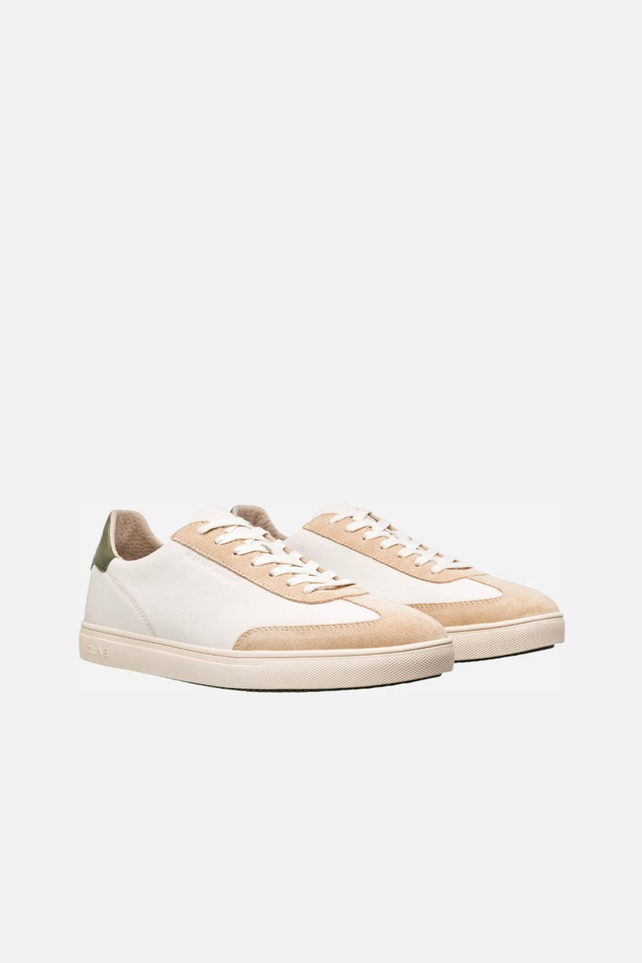 Clae Men's Deane Sneakers in Off White Vanilla Olive – side view