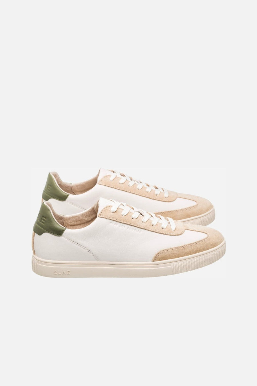 Clae Men's Deane Sneakers in Off White Vanilla Olive – side view