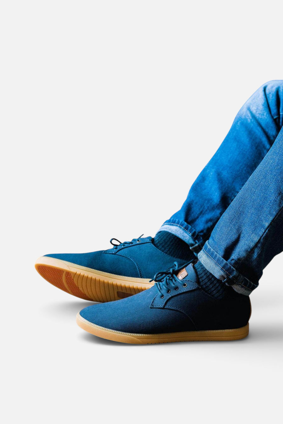 CLAE Men's Ellington Textile Sneaker In Deep Navy Canvas – flat lay