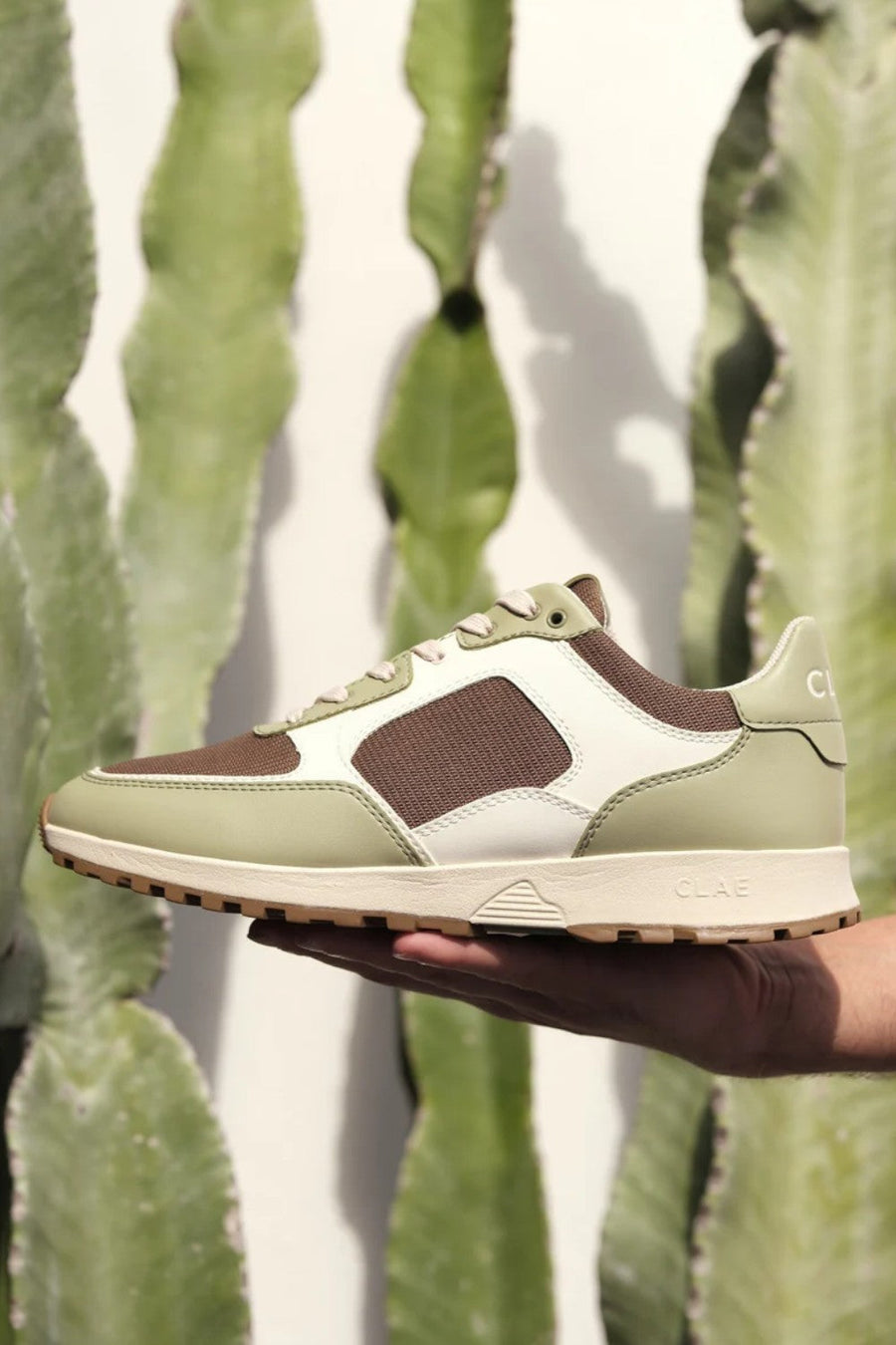 Clae Men's Joshua Cactus Sneakers in Sage White Brown – alternate