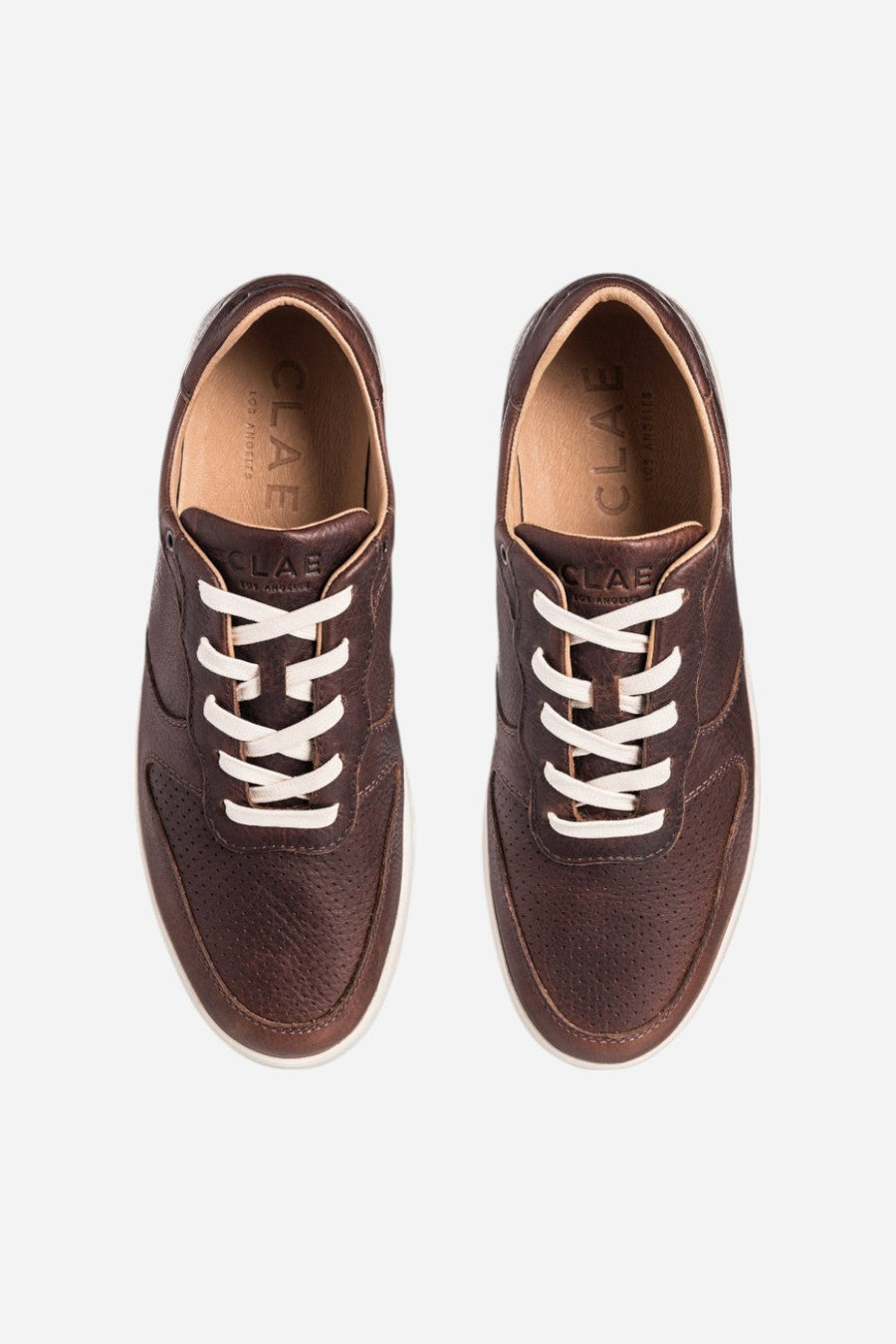 Clae Men's Malone Sneakers in Cocoa Leather – side view