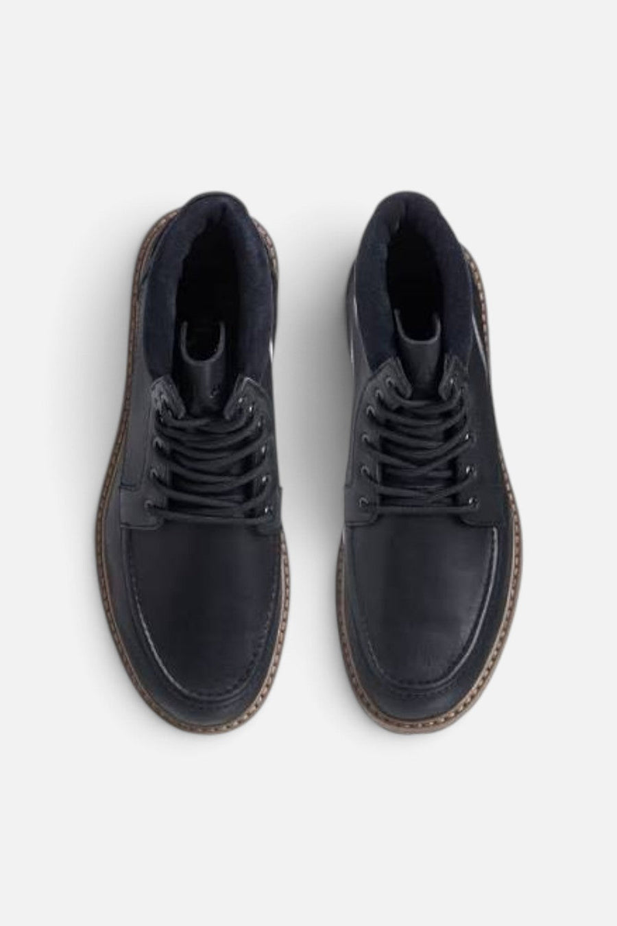 Clae Romare Leather Boots in Antique Black – detail