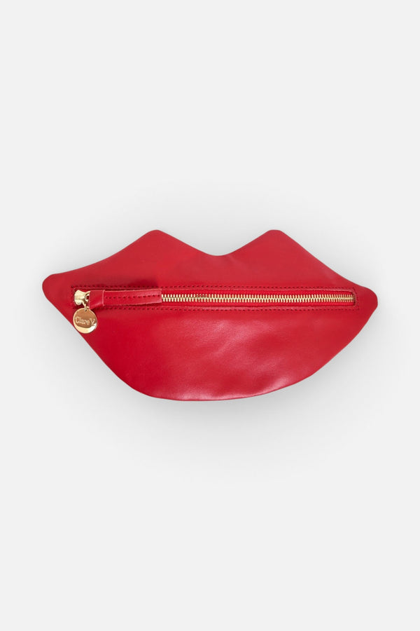 Clare V Lips Flat Clutch in Super Red