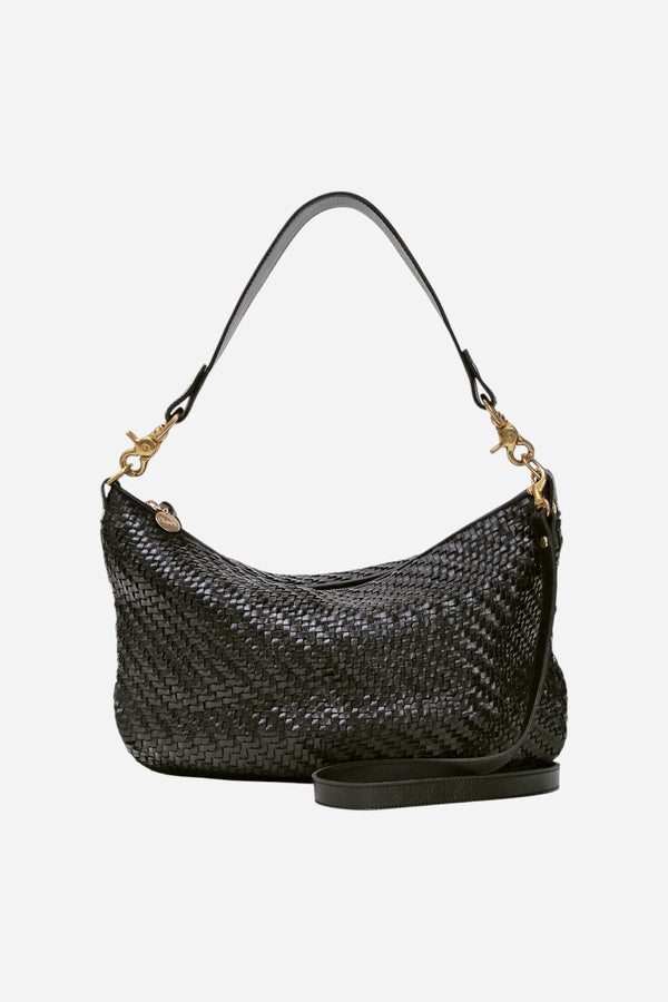 Clare V Moyen Messenger in Black Zig Zag