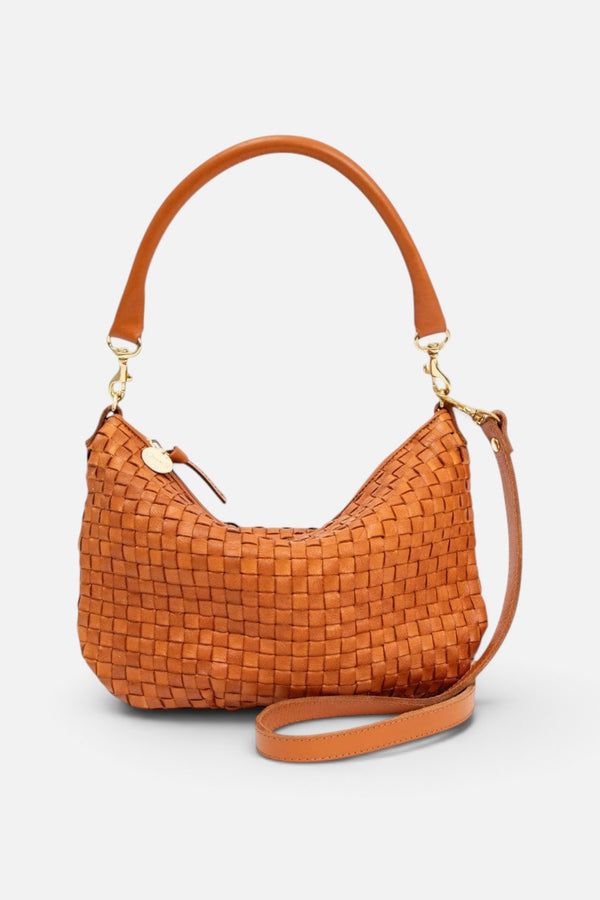 Clare V Petit Moyen in Natural Woven Checker