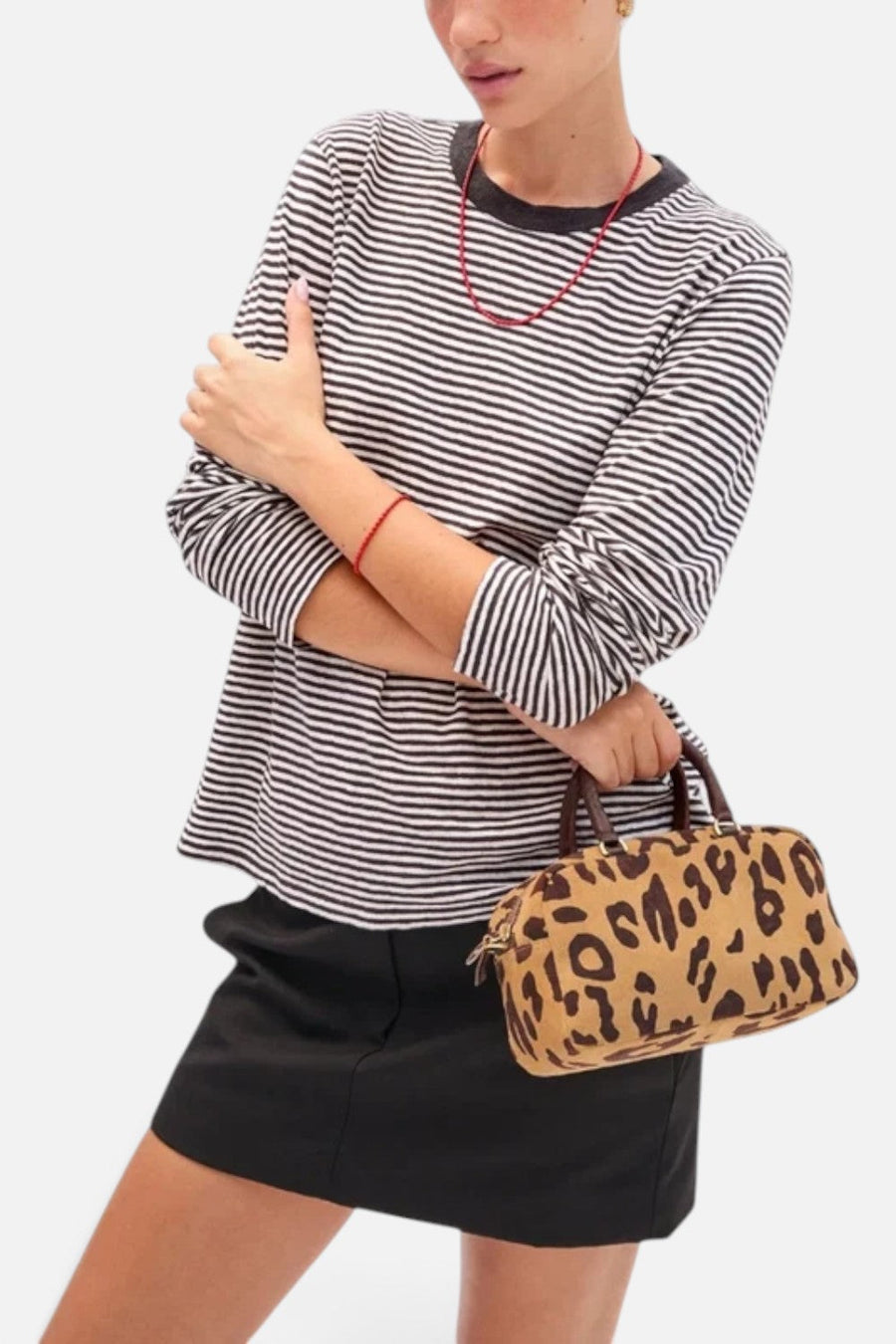 Clare V Petite Claudine Handbag in Pablo Cat Suede – back view