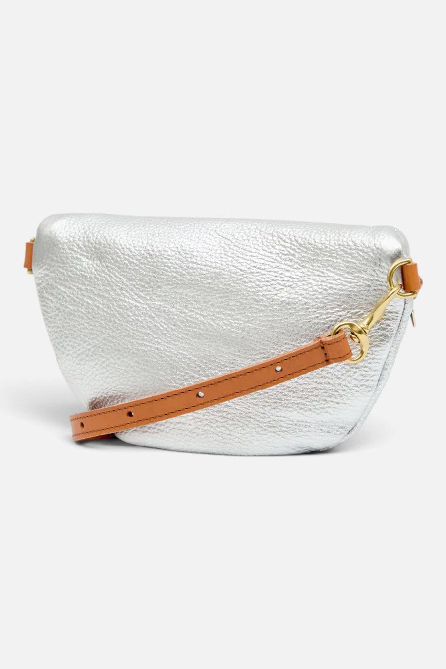 Clare V Petite Fanny Lamba Crossbody Handbag in Silver – detail