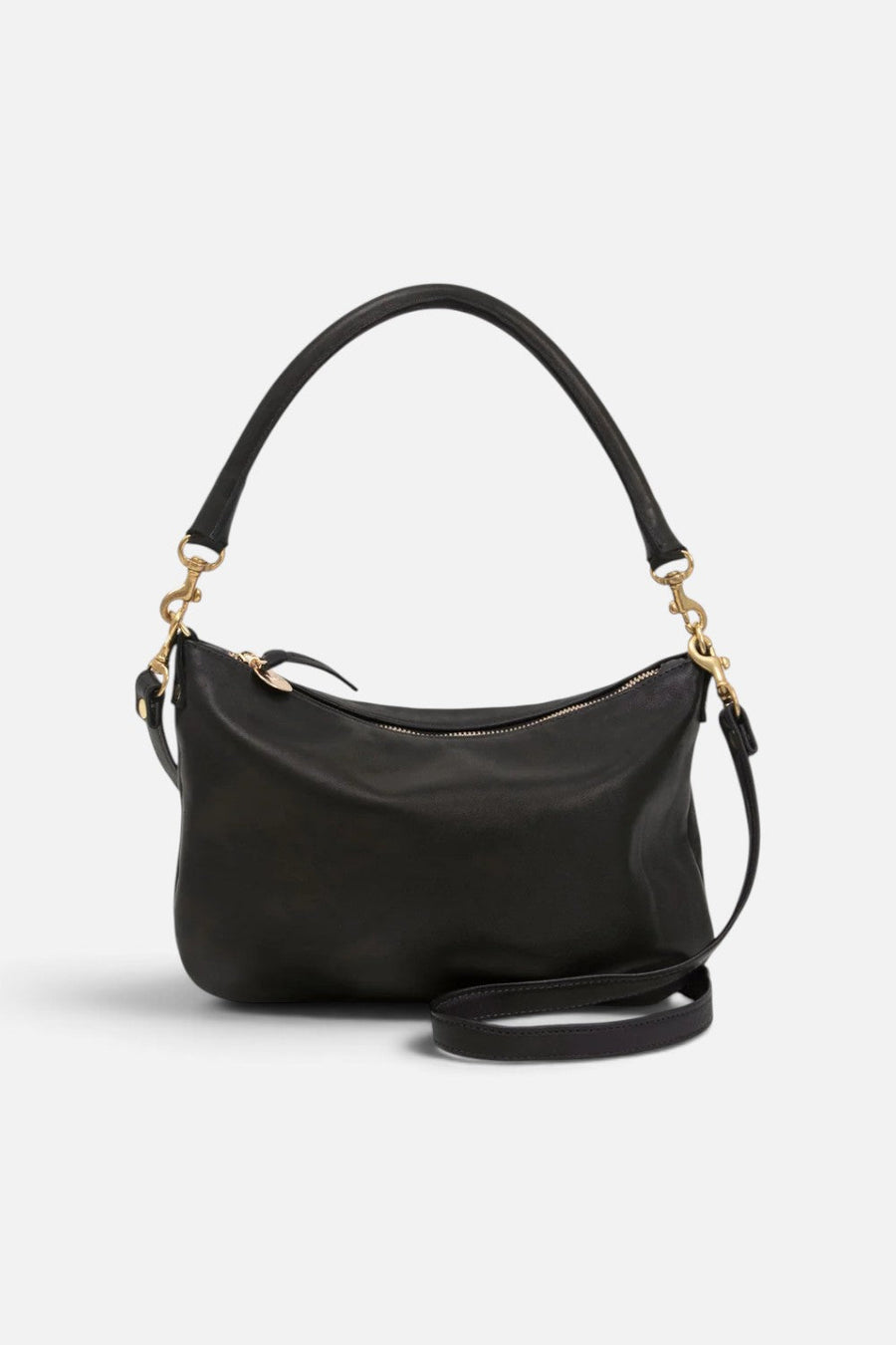 Clare V Petite Moyen Messenger Bag in Black – front view