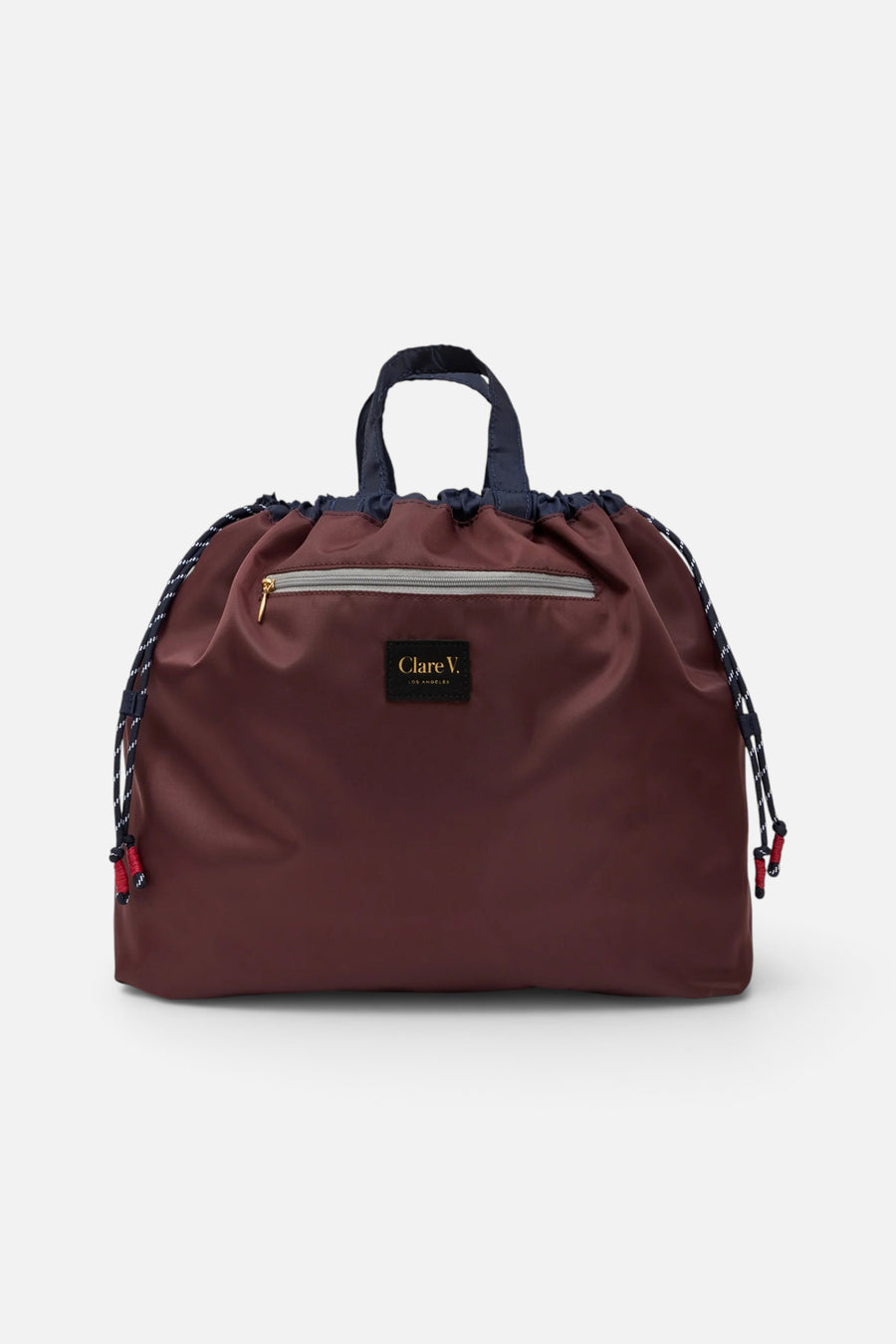 Clare V Sac Tout in Navy – side view