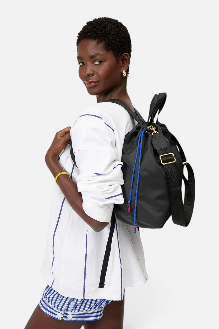 Clare V Sac Tout Nylon Backpack in Black – back view