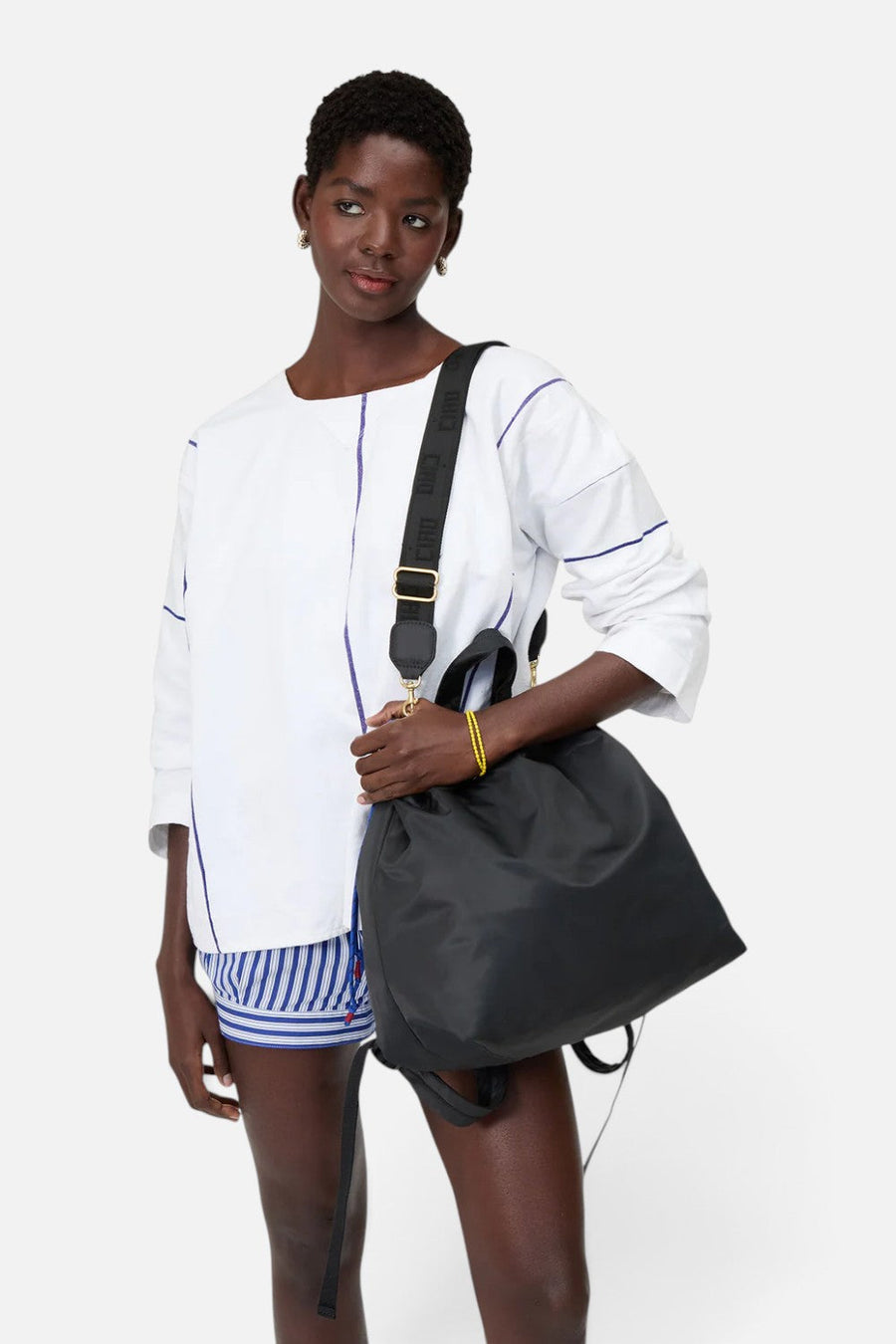 Clare V Sac Tout Nylon Backpack in Black – detail